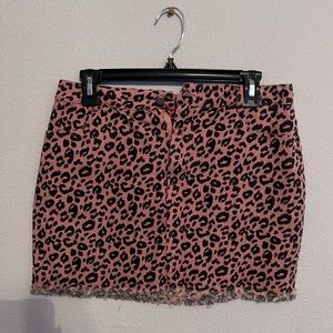 Pink Cheetah Mini Skirt